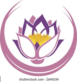 Stylized illustration of a lotus flower. File contains no gradients.