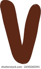 Stylized illustration of the lowercase letter v	