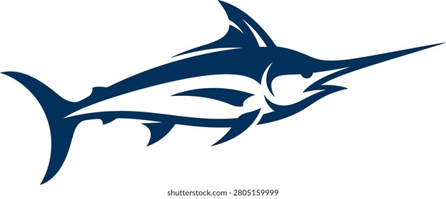 Stylized illustration of a marlin fish showcasing its sleek form and dynamic lines