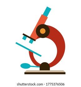 Stylized illustration of microscope. School or educational item.