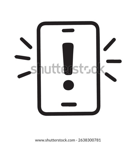 A stylized illustration of a mobile phone displaying an exclamation point indicating an alert notification requiring immediate attention.