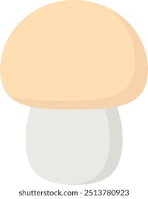 Ilustração estilizada de um cogumelo com design simples, representando a natureza e a comida orgânica.