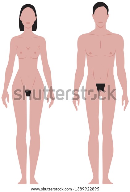 全身裸の男女の様式化したイラスト のベクター画像素材 ロイヤリティフリー