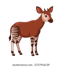 Una ilustración estilizada de un okapi, un mamífero nativo del noreste de la República Democrática del Congo en África Central.