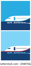 stylized illustration on the theme of air transport, travel, aviation