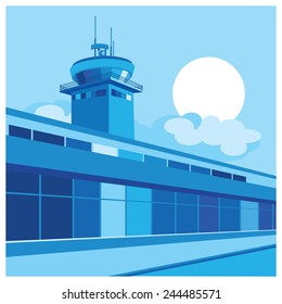 stylized illustration on the theme of the airport, air traffic, etc.