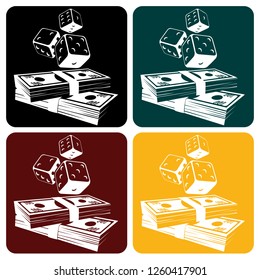 Stylized illustration on the theme of gambling, money, casino and fortune