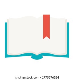 Stylized illustration of open book. School or educational item.