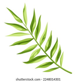 Stylized illustration of palm branch. Image for design.