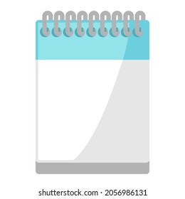 Stylized illustration of paper notepad. School or educational icon.