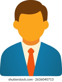 A stylized illustration of a person, likely a male, wearing a business suit