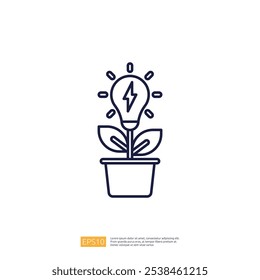 A stylized illustration of a plant with a light bulb as its flower, symbolizing the fusion of nature and innovation.