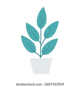 Stylized Illustration of a Potted Plant