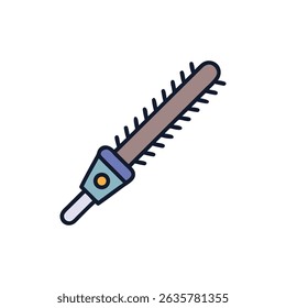Stylized Illustration of a Saw with Tan Blade on White