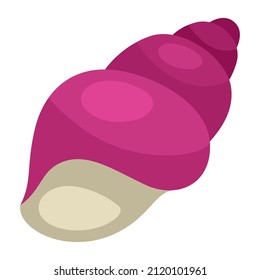 Stylized illustration of shell. Marine fauna and wildlife.