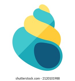 Stylized illustration of shell. Marine fauna and wildlife.