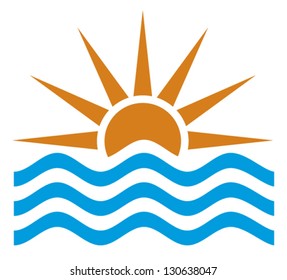 stylized illustration of sunset/sunrise 