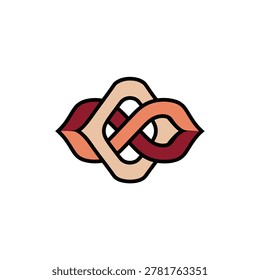 a stylized illustration of two lips forming an infinity loop