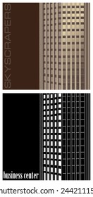 stylized illustration in two variants on the theme the property. high-rise building, an office or a shopping center, etc.