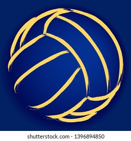 Stylized illustration of a volleyball  background. Sport vector 