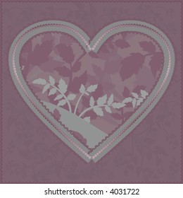 Stylized illustration of a warm nature frame illustrated in a retro style.