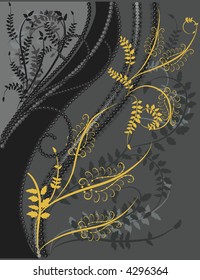 Stylized illustration of a warm and romantic retro nature background.