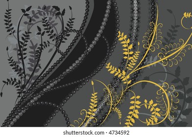 Stylized illustration of a warm and romantic retro nature background.