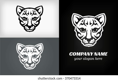 Stylized illustration of a wild cat for company design/ Cat logo for company