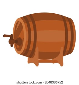Stylized illustration of wine barrel. Image for design or decoration.