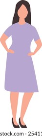  Stylized Illustration of Woman in Purple Dress