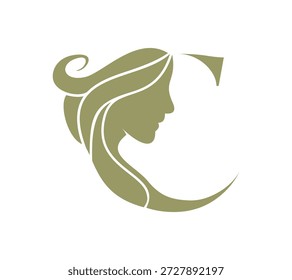 Stylized illustration of a woman's profile face