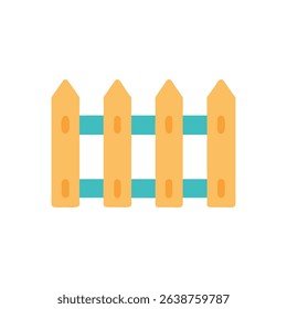 Stylized illustration of a wooden fence on a White Background