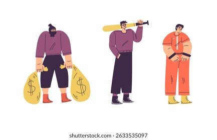 Stylized Illustrations Featuring a Unique Collection of Various Characters with Fun Props