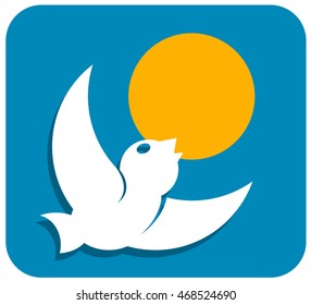 Stylized image of a bird suitable for logo. Vector illustration