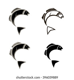 a stylized image of a black fish logo
