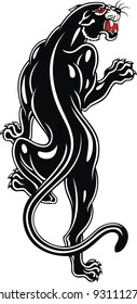 The stylized image of a black panther for a tattoo
