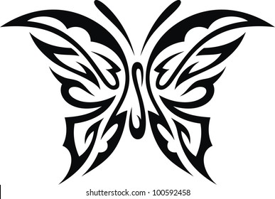 Butterfly Tattoo Vector Art Element Stock Vector (Royalty Free) 1440970622