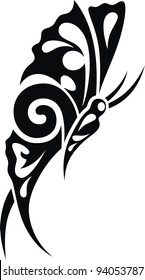 The stylized image of the butterfly in the form of a tattoo