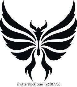 The stylized image of the butterfly in the form of a tattoo