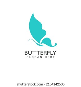 Stylized image of butterfly logo template on white background , butterfly silhouette logo isolate Vector illustration