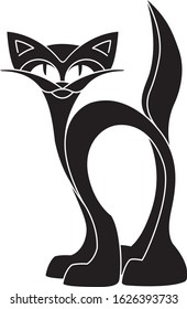 A stylized image of a cat. Logo cat.