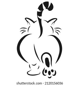 A Stylized Image Of A Cat That Is Running