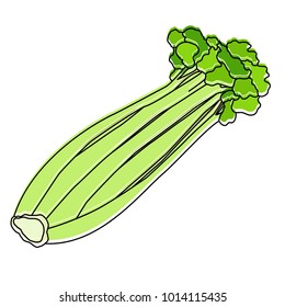 stylized image of celery can be used as an element of design in advertising and product design