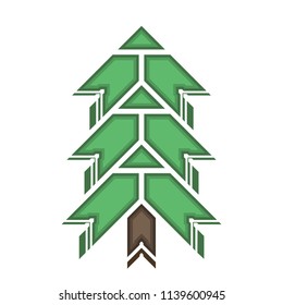 Stylized image of Christmas tree for use in graphic design