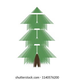 Stylized image of Christmas tree for use in graphic design