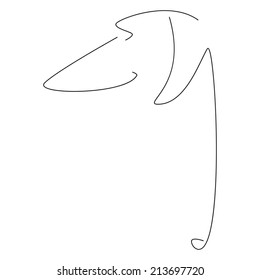 Stylized image of dachshund. Logo template