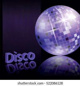 a stylized image of disco ball on a dark background with light
