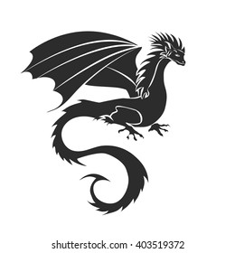 Stylized image of Dragon in black and white.