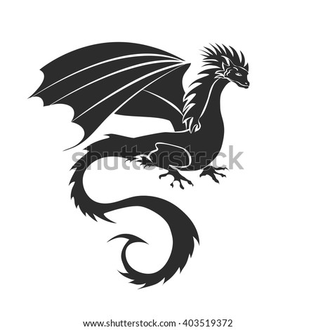 Stylized Image Dragon Black White Stock Vector (Royalty Free) 403519372 ...