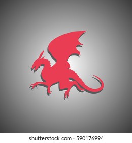 Stylized image of Dragon. Vector icon